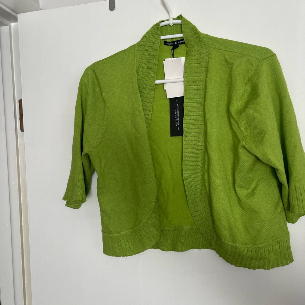 Green cropped cardigan new with tags